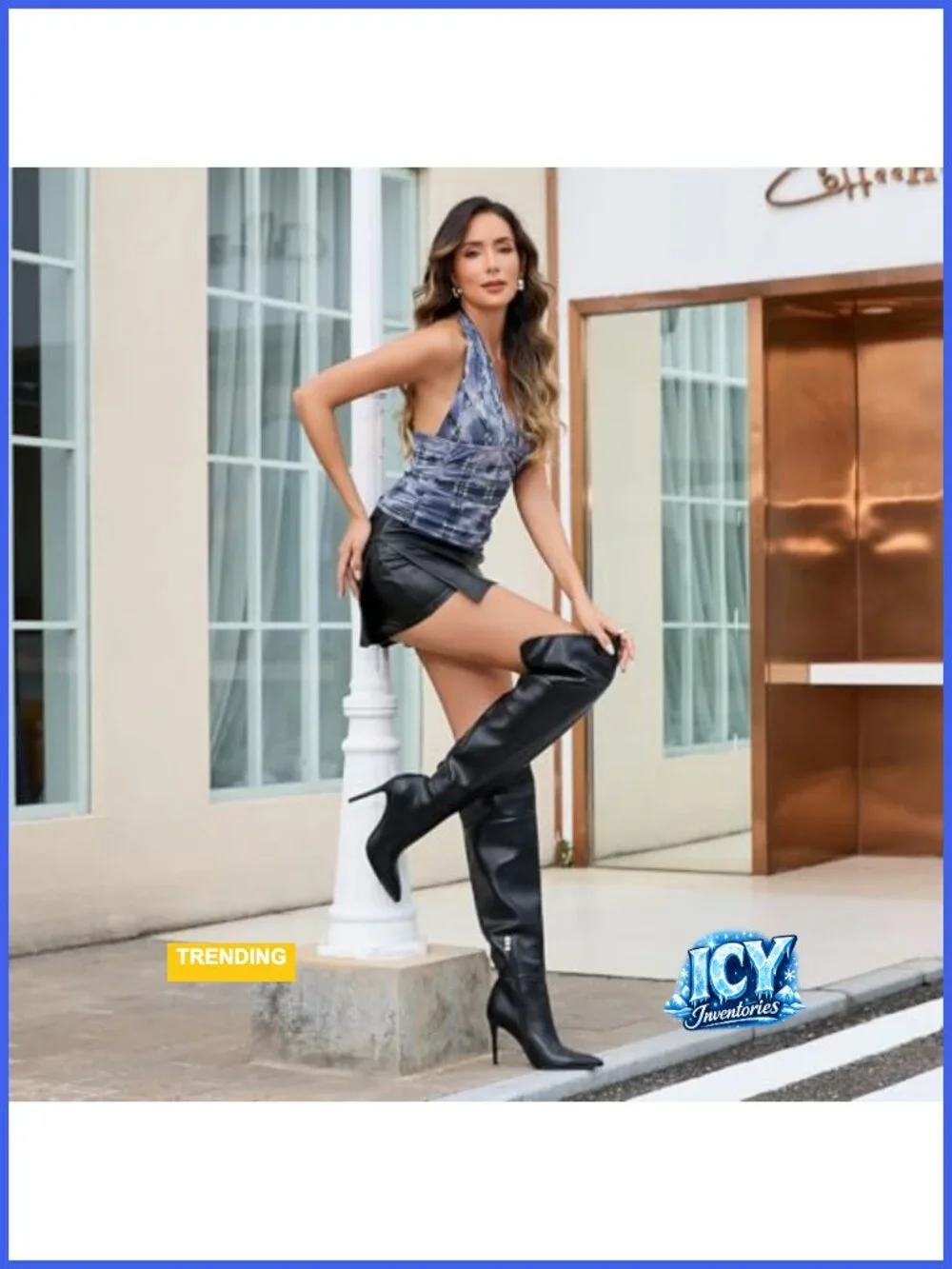 Faux Leather Over the Knee Thigh High Stiletto Heel Boots